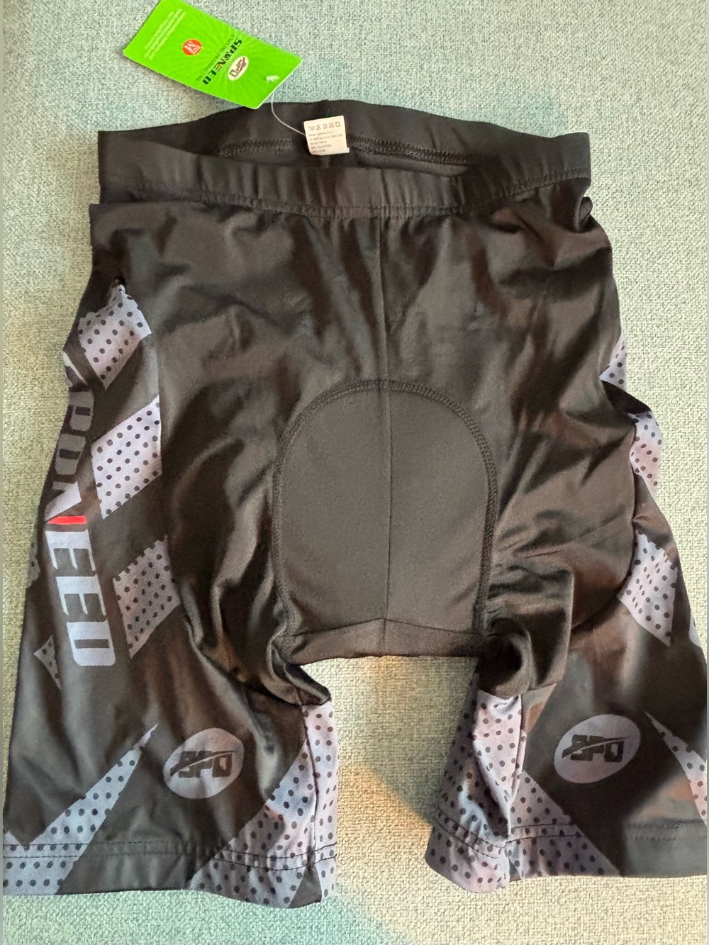NWT SPONEED Men’s Italian Designed Compression Bike Shorts Black & Gray M